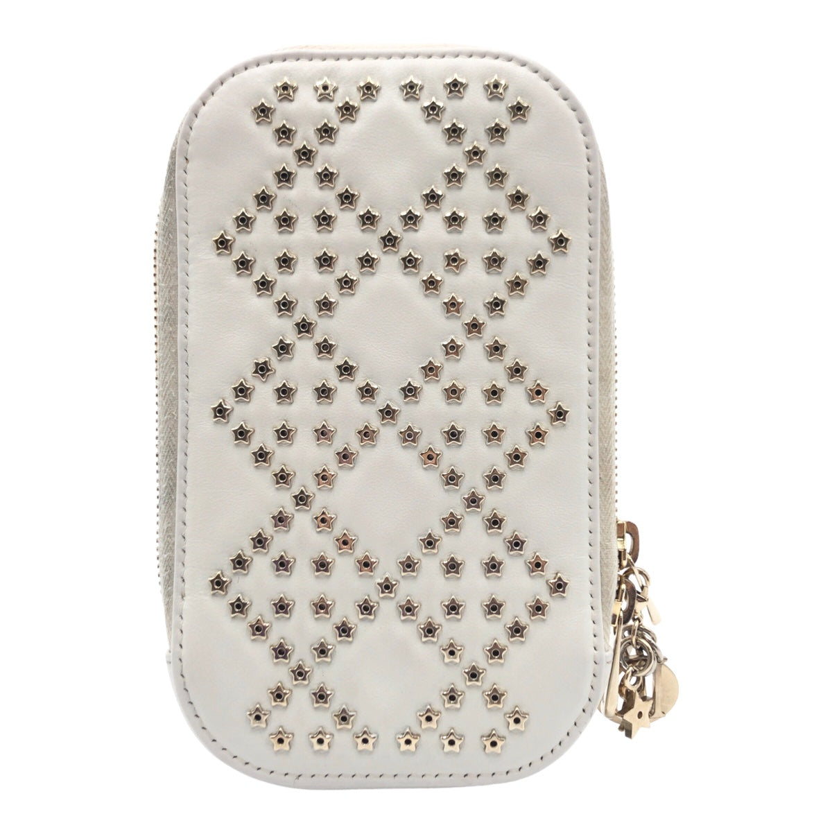 Dior Shoulder Bag Goldmetal Lady Leather White