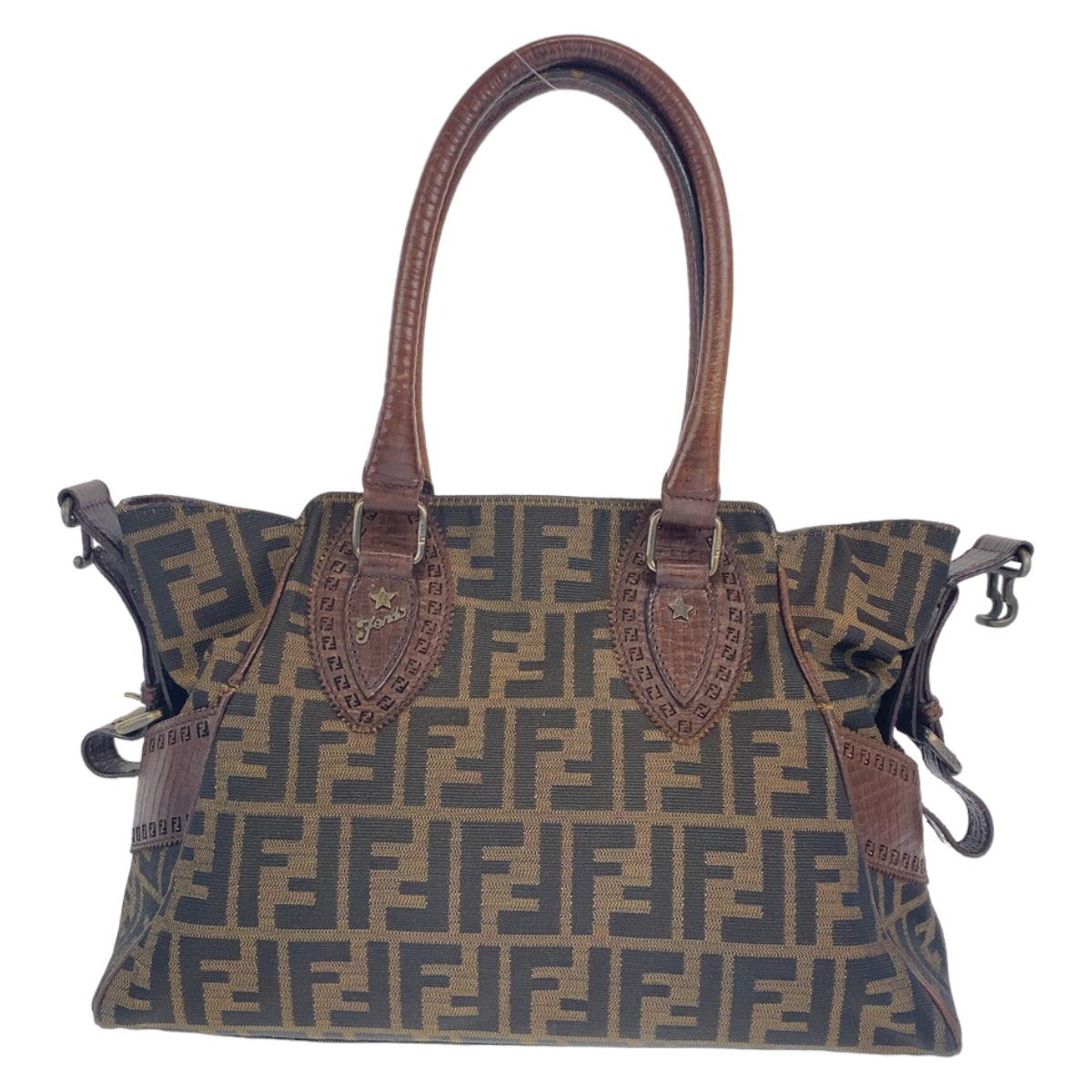 Fendi Shoulder Bag Zucca Pattern Etnico Canvas Brown