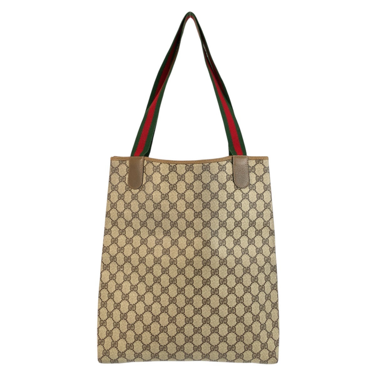Gucci 02 003 53 GG Supreme Canvas Brown Gold Tote Bag