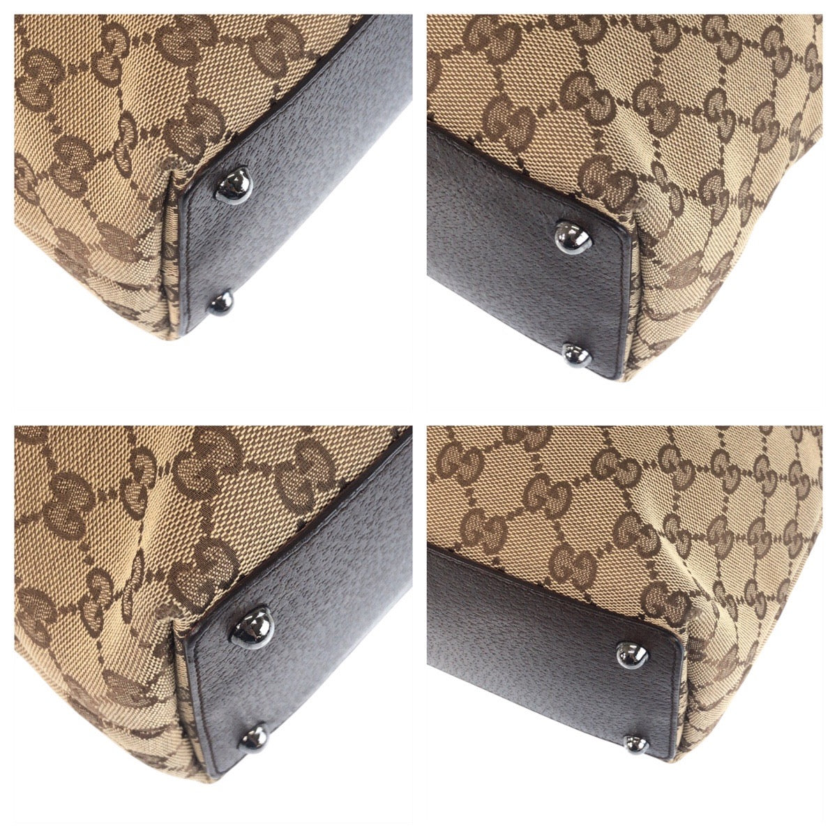Gucci 2Way Bag Leather Canvas Travel Bag Bag 26