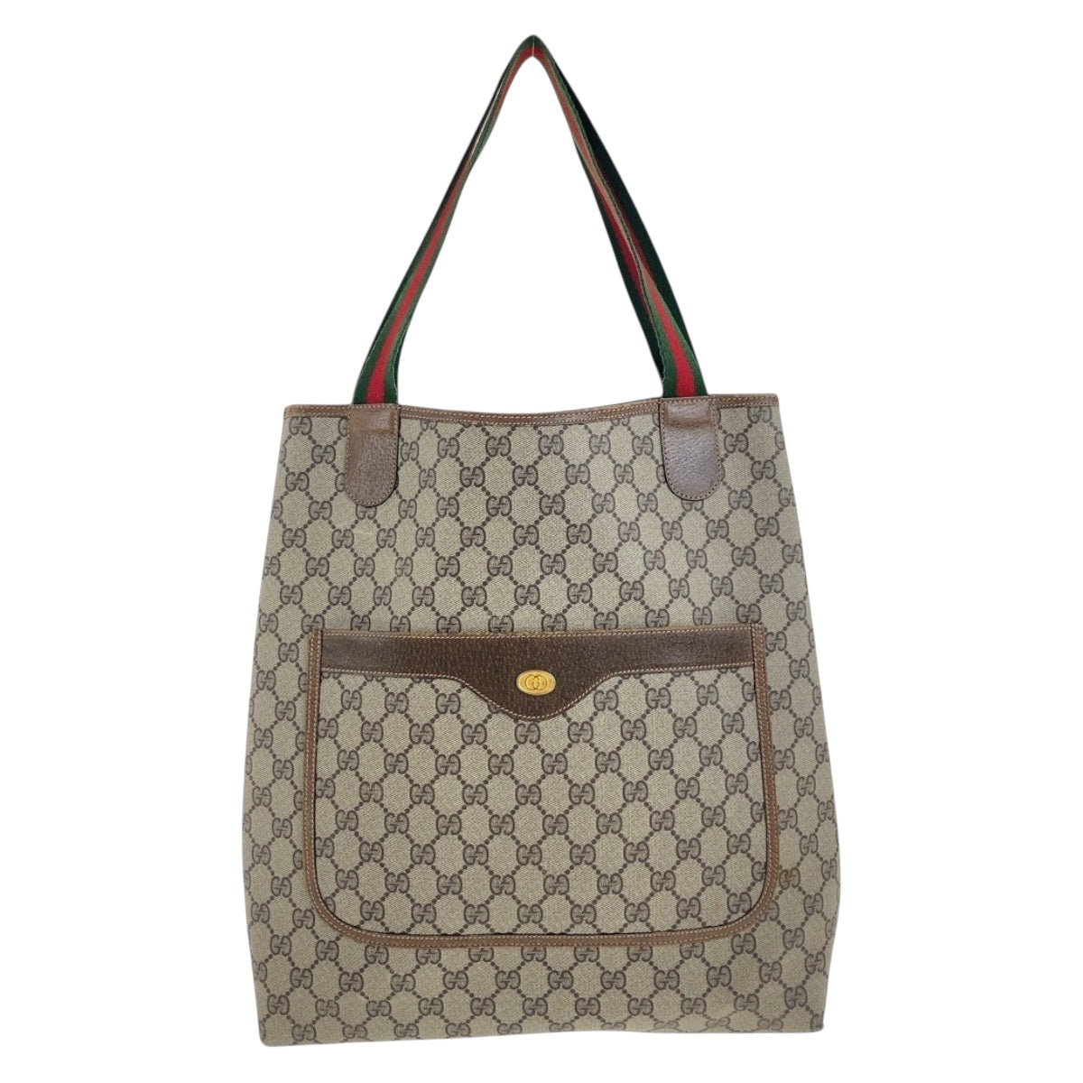 Gucci 378 02 003 GG Supreme Canvas Beige Gold Multicolor Tote Bag