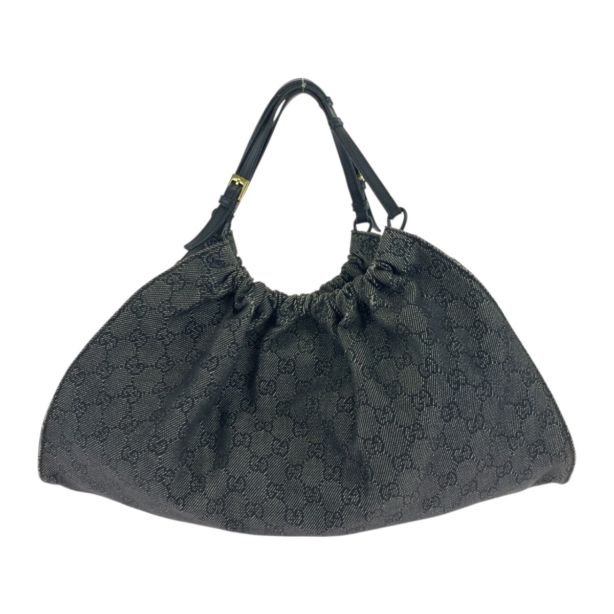 Gucci GG Metal Canvas Black Gold Grey Handbag