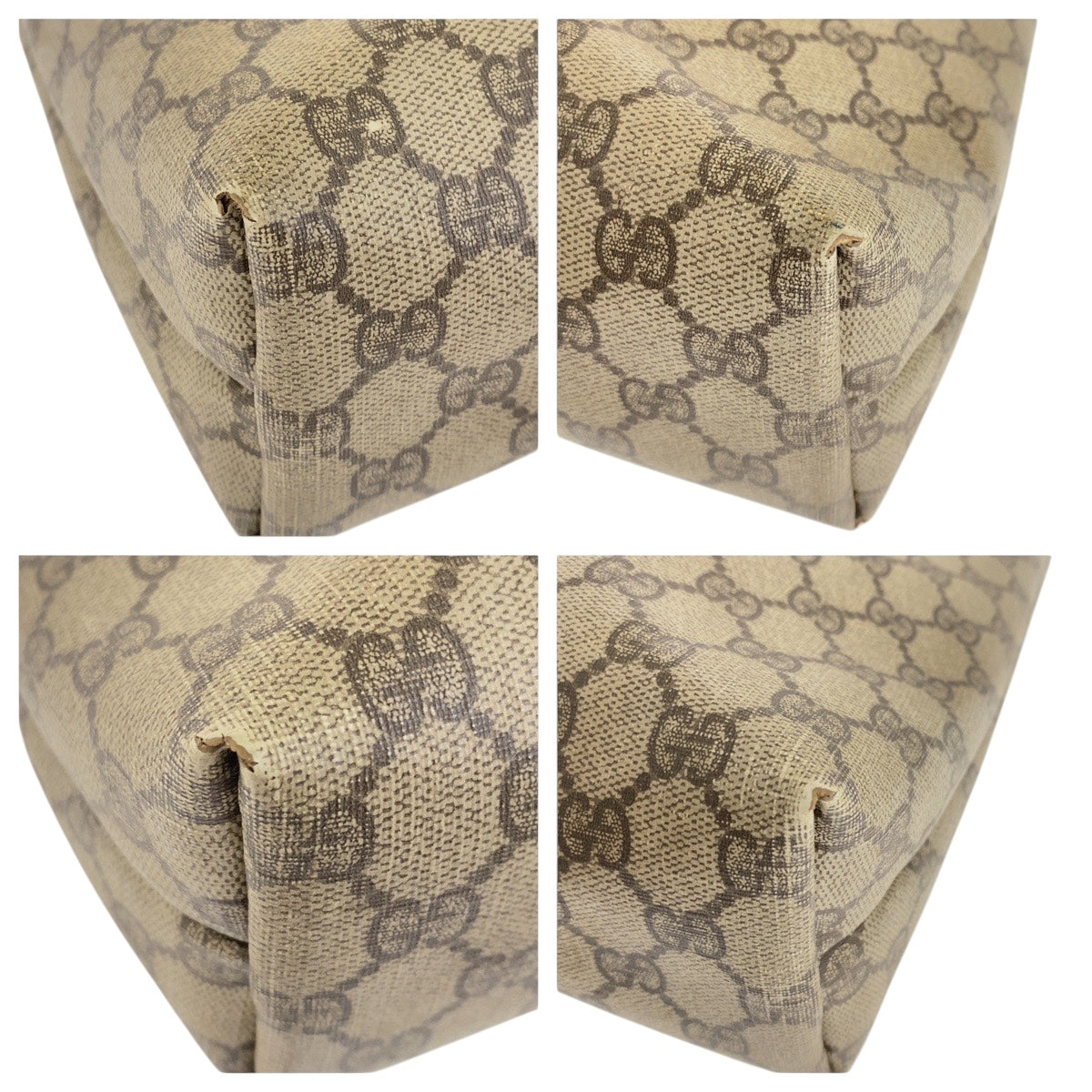 Gucci 002 58 GG Supreme Metal Canvas Beige Gold Multicolor Tote Bag