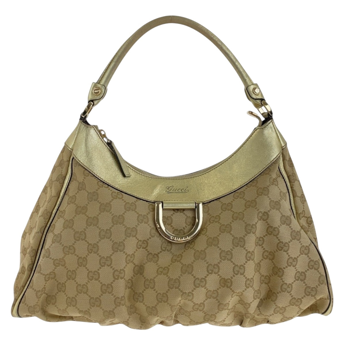 Gucci GG GoldMetal Abbey Canvas Beige Shoulder Bag