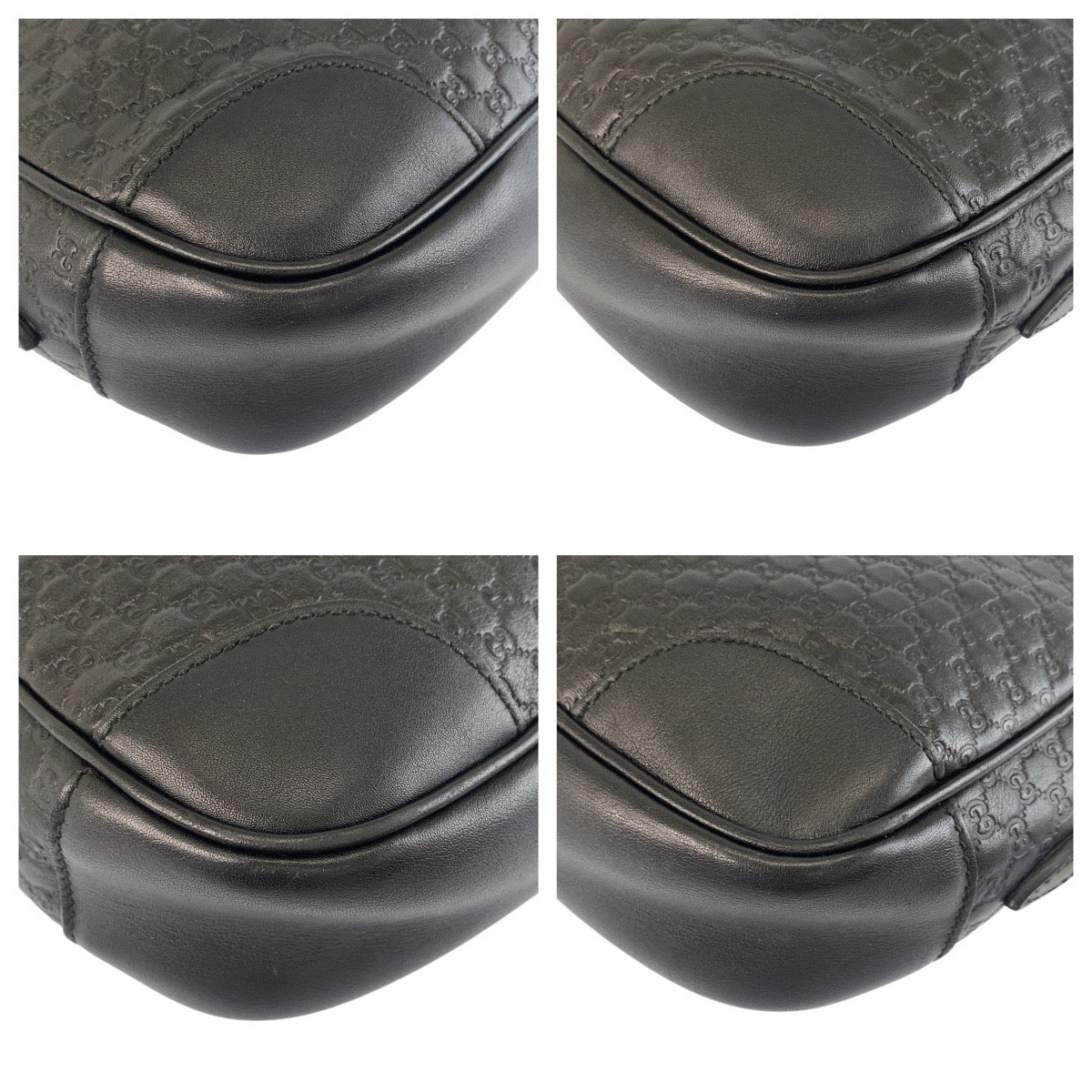 Gucci GoldMetal Micro Guccissima Interlocking Leather Black Shoulder Bag