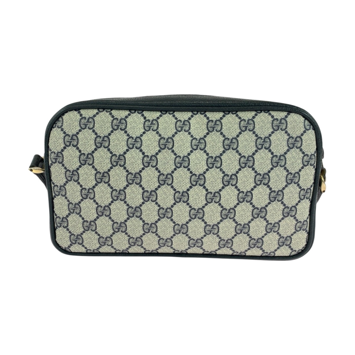 Gucci 001 067 0 GG Supreme Canvas Gold Navy Gray Shoulder Bag