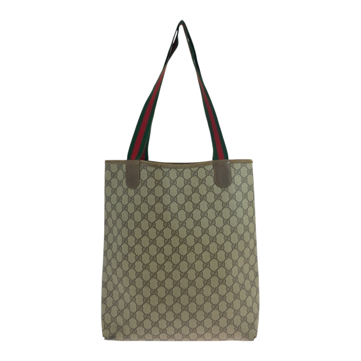 Gucci 39 02 003 GG Supreme Canvas Beige Red Green Tote Bag 2