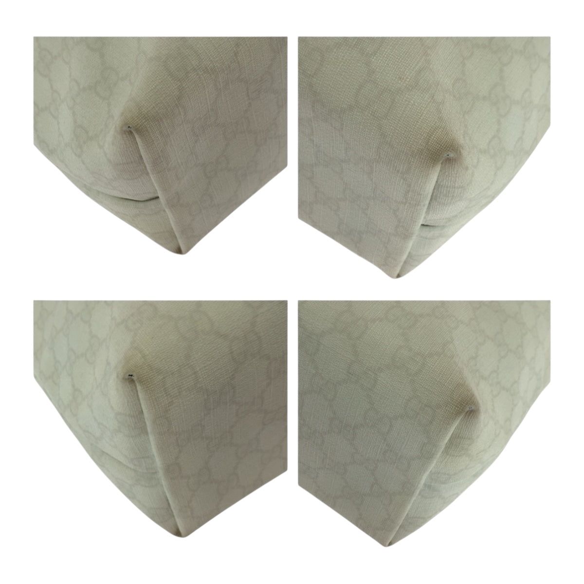 Gucci GG Supreme GoldMetal Canvas White Tote Bag