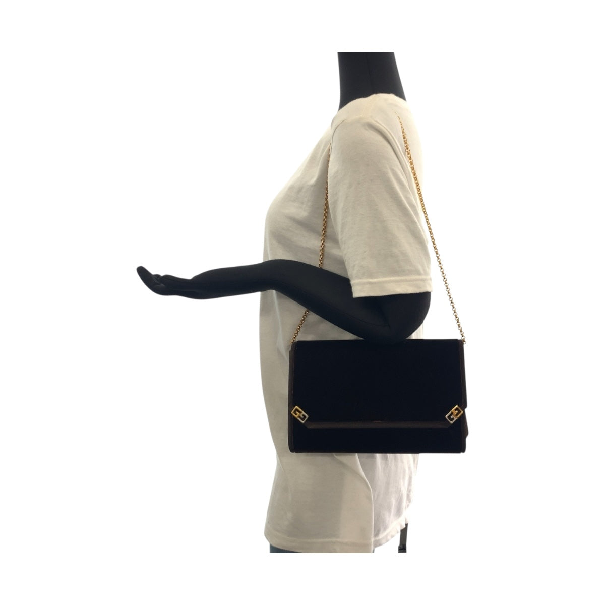 Gucci Velor Old Double G Brown Shoulder Bag