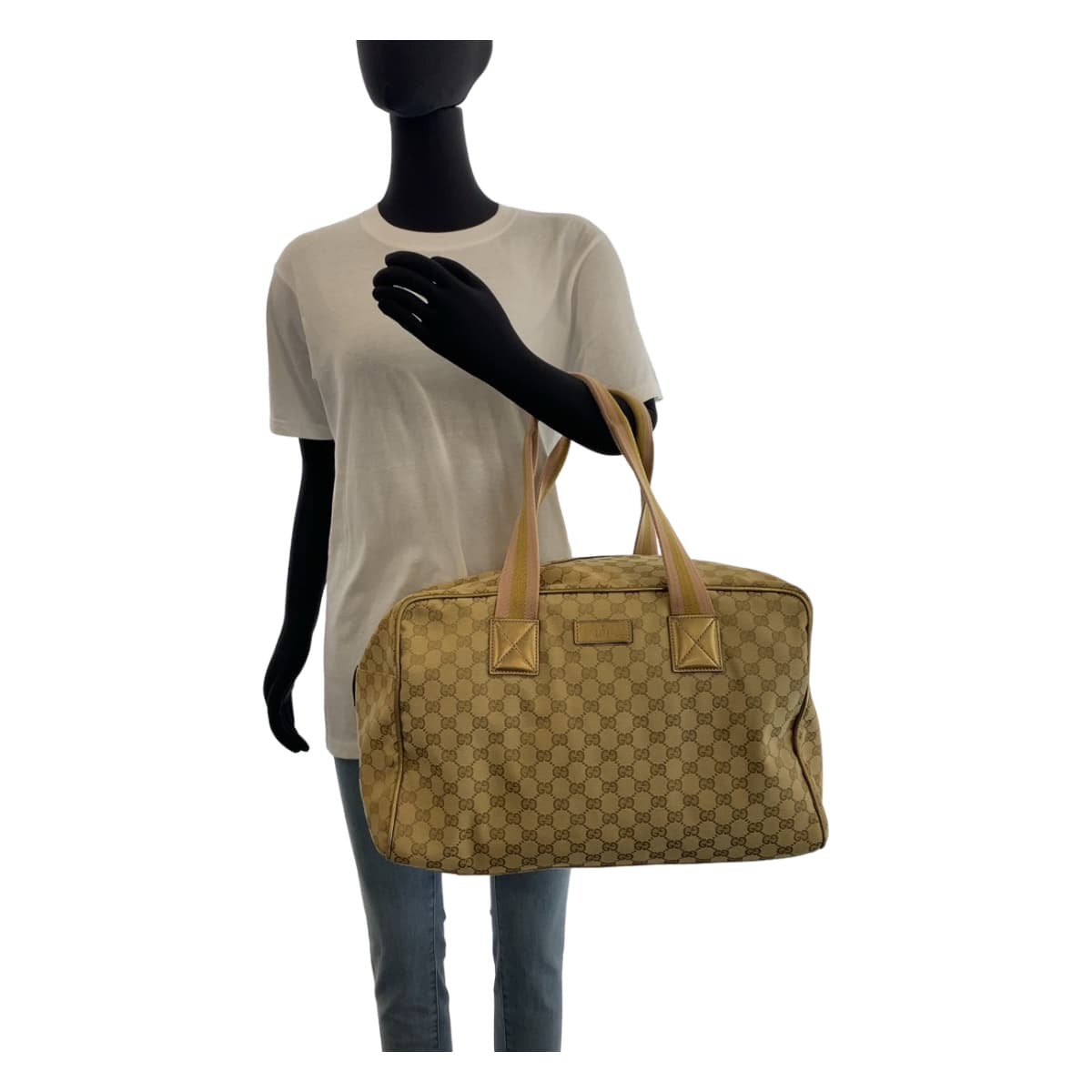 Gucci Boston Duffel GG Sherry line Canvas Beige Multicolor Handbag
