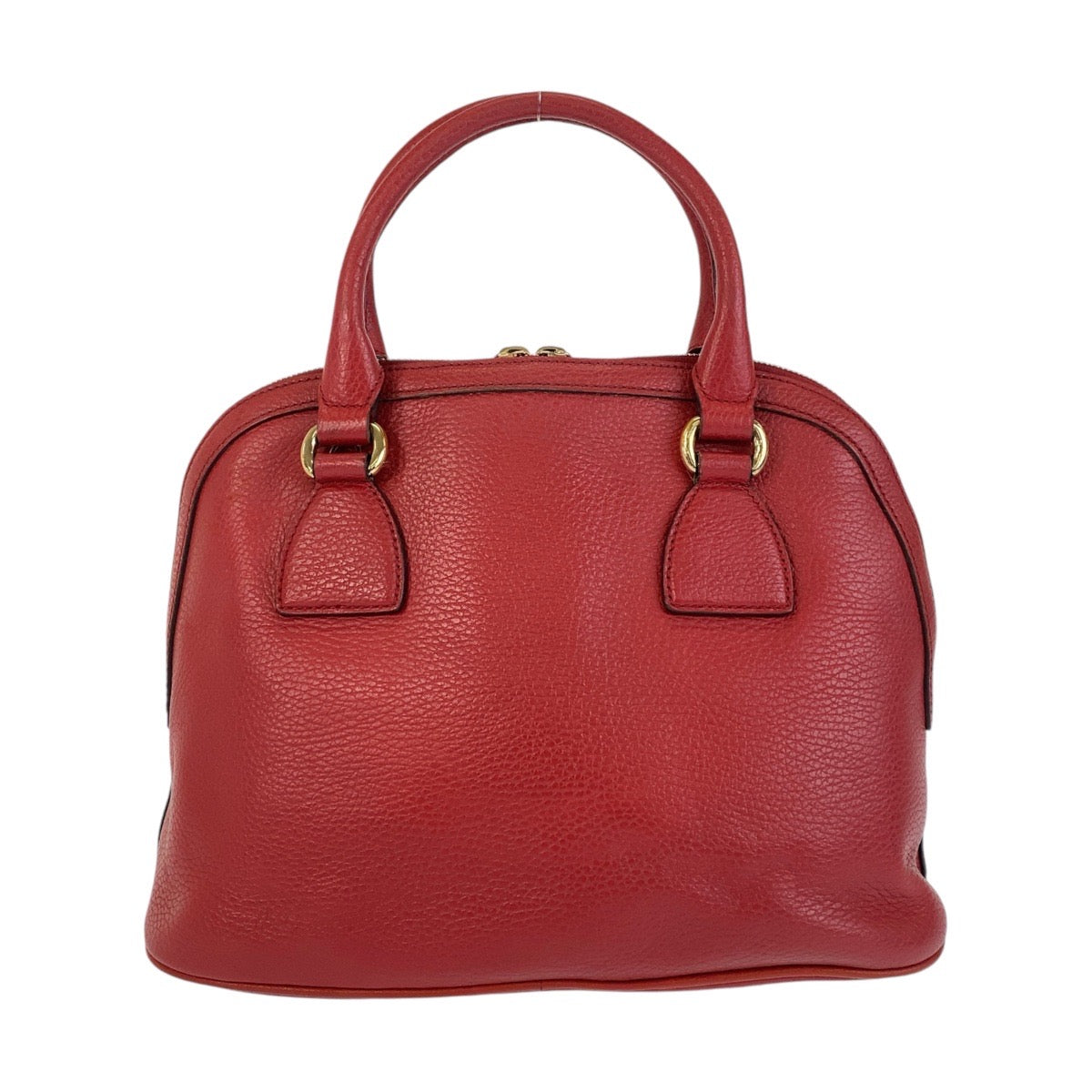 Gucci Metal Interlocking Leather Red Gold Handbag
