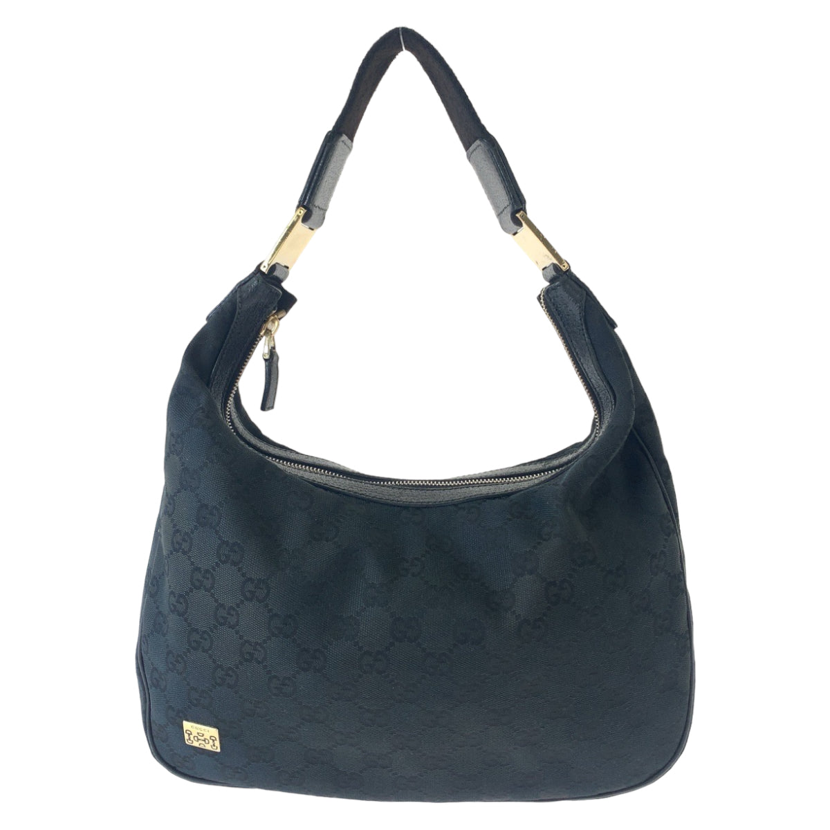 Gucci GG SilverMetal Canvas Black Shoulder Bag
