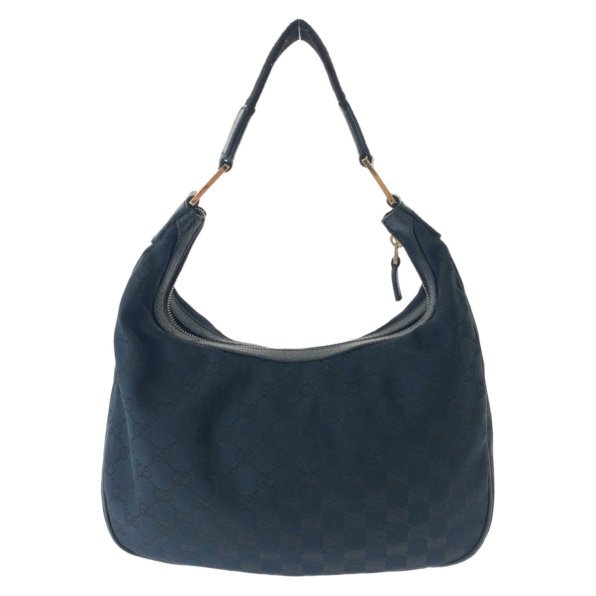 Gucci GG SilverMetal Canvas Black Shoulder Bag