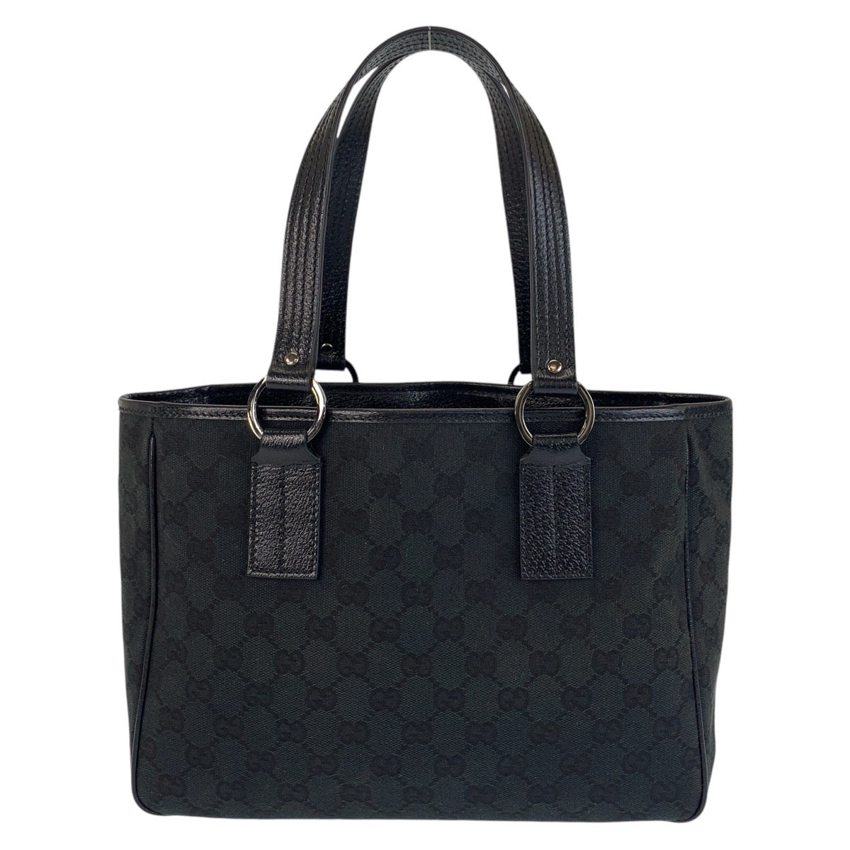 Gucci GG SilverMetal Canvas Black Tote Bag 4