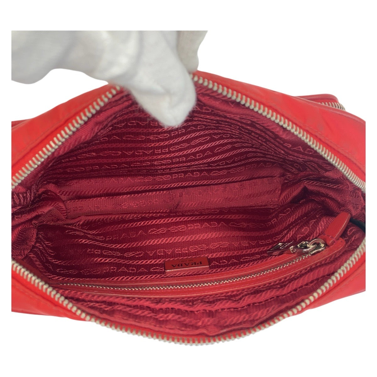 Prada Tessuto Shoulder Bag Leather Nylon Saffiano 2