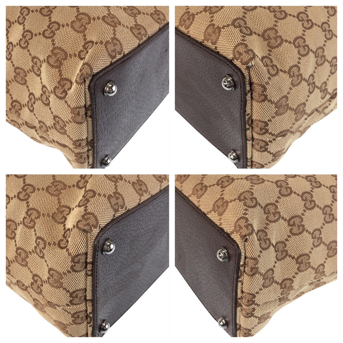 Gucci GG Canvas Brown Beige Tote Bag 2
