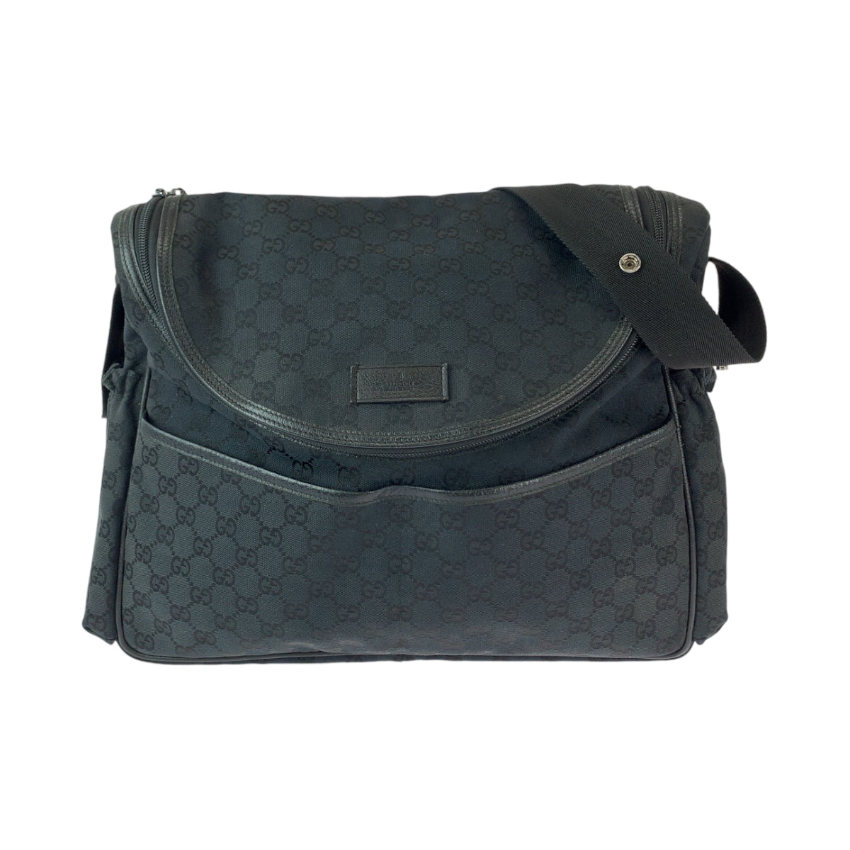 Gucci GG SilverMetal Canvas Black Shoulder Bag 2