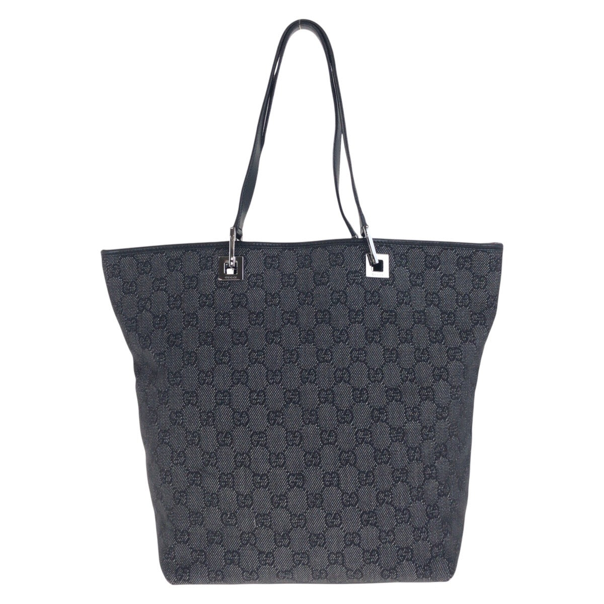 Gucci GG SilverMetal Canvas Black Tote Bag 5