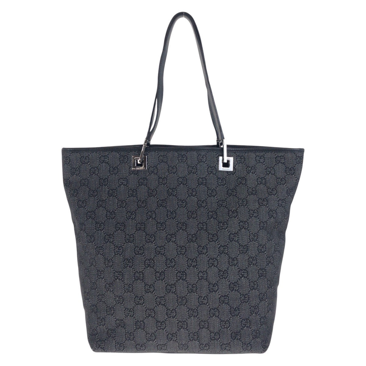 Gucci GG SilverMetal Canvas Black Tote Bag 5