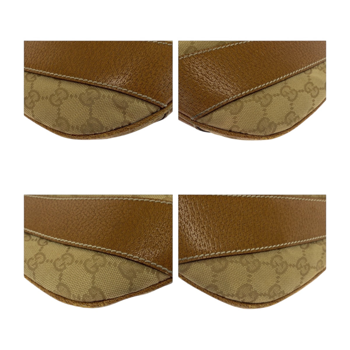 Gucci GG Camel SilverMetal Canvas Beige Shoulder Bag