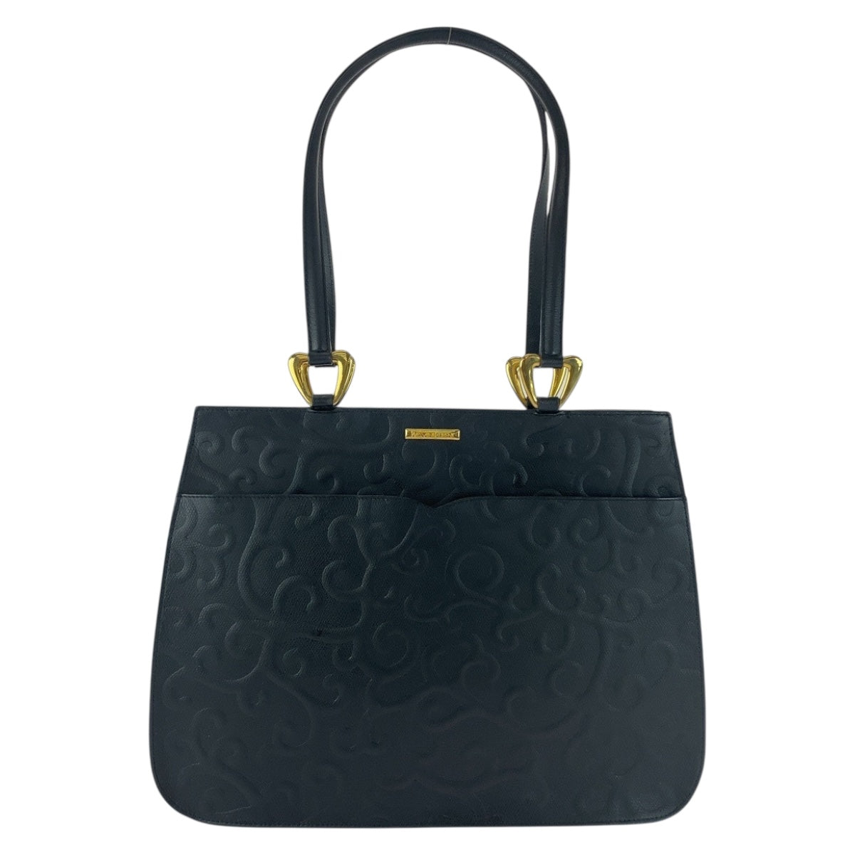YSL Saint Laurent Yves Tote Bag Goldmetal Leather Black