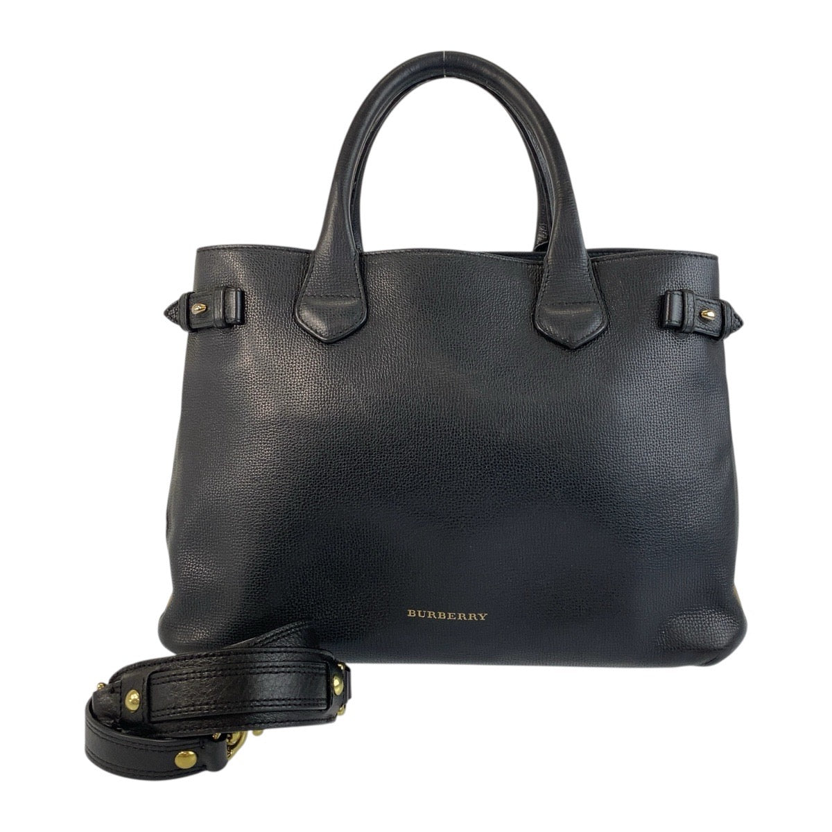 Burberry Tote Bag Itcf&10Sca Leather Metal Black