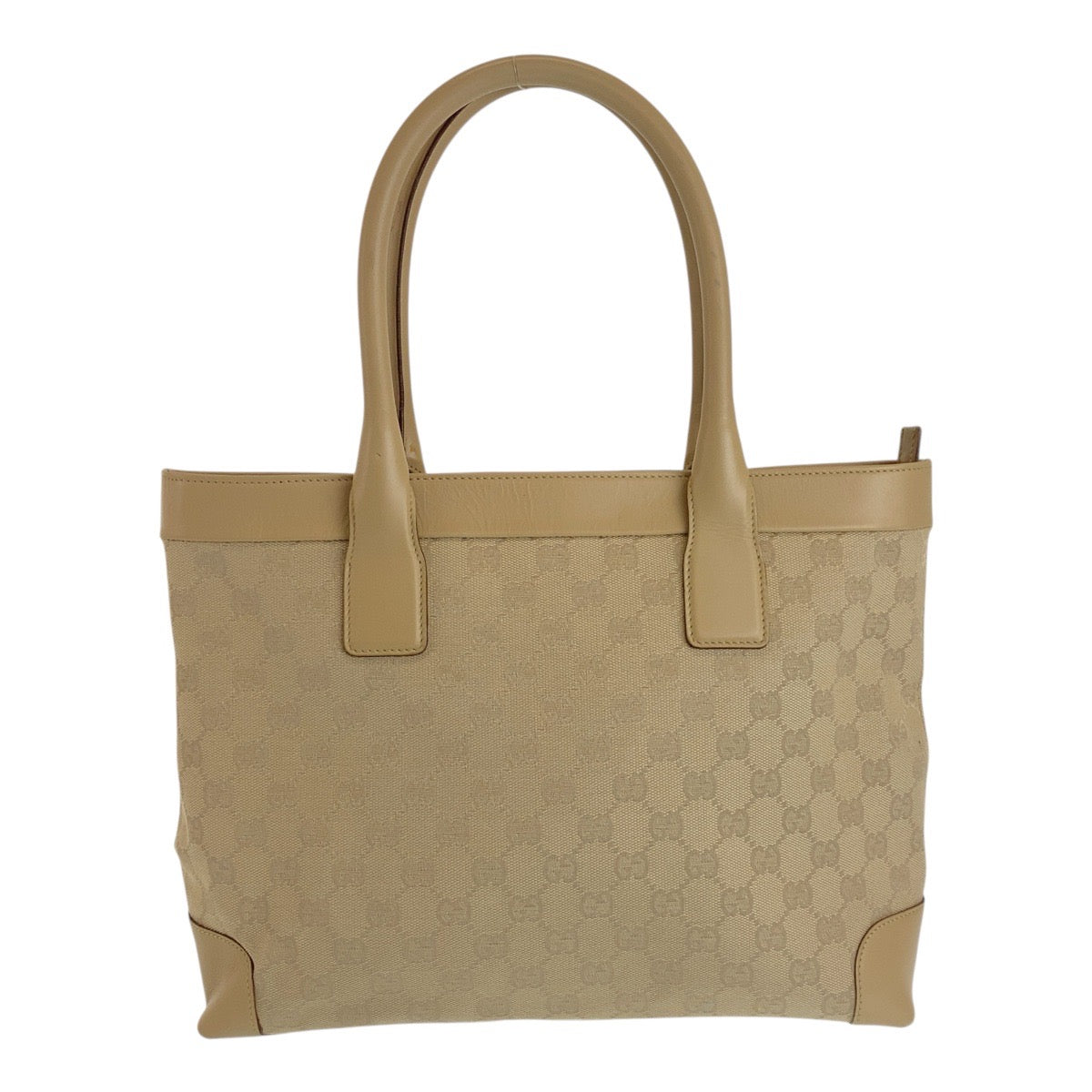 Gucci GG Metal Canvas Beige Gold Tote Bag