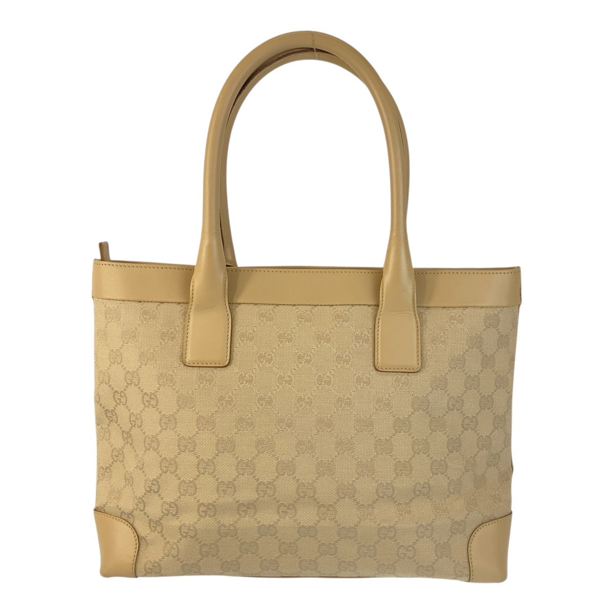 Gucci GG Metal Canvas Beige Gold Tote Bag