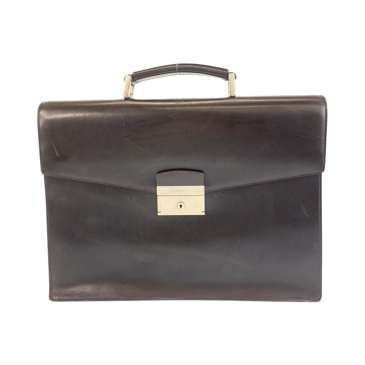 Business Bag Metal Leather Brown Travel Bag