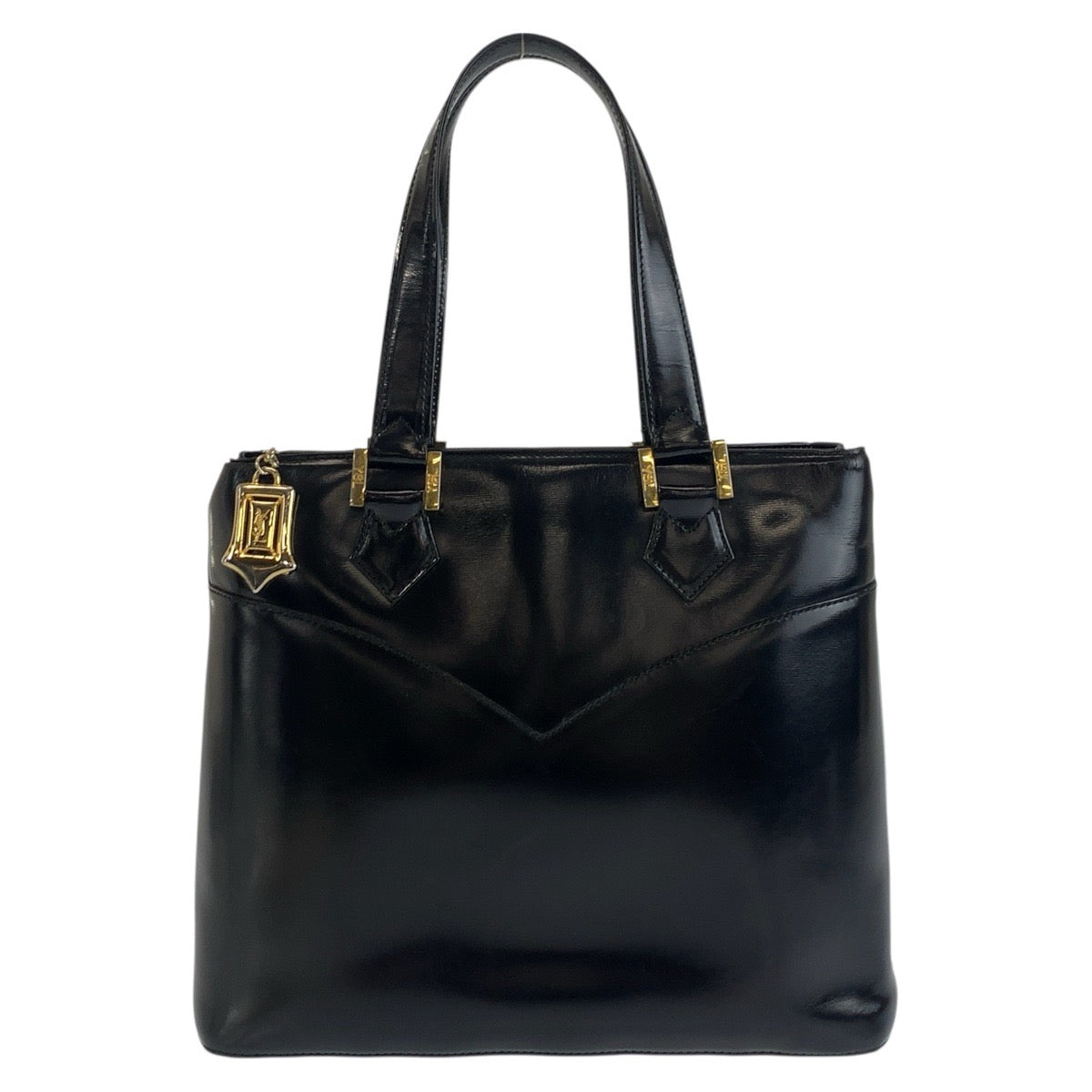 YSL Saint Laurent Handbag Goldmetal Leather Black Travel Bag