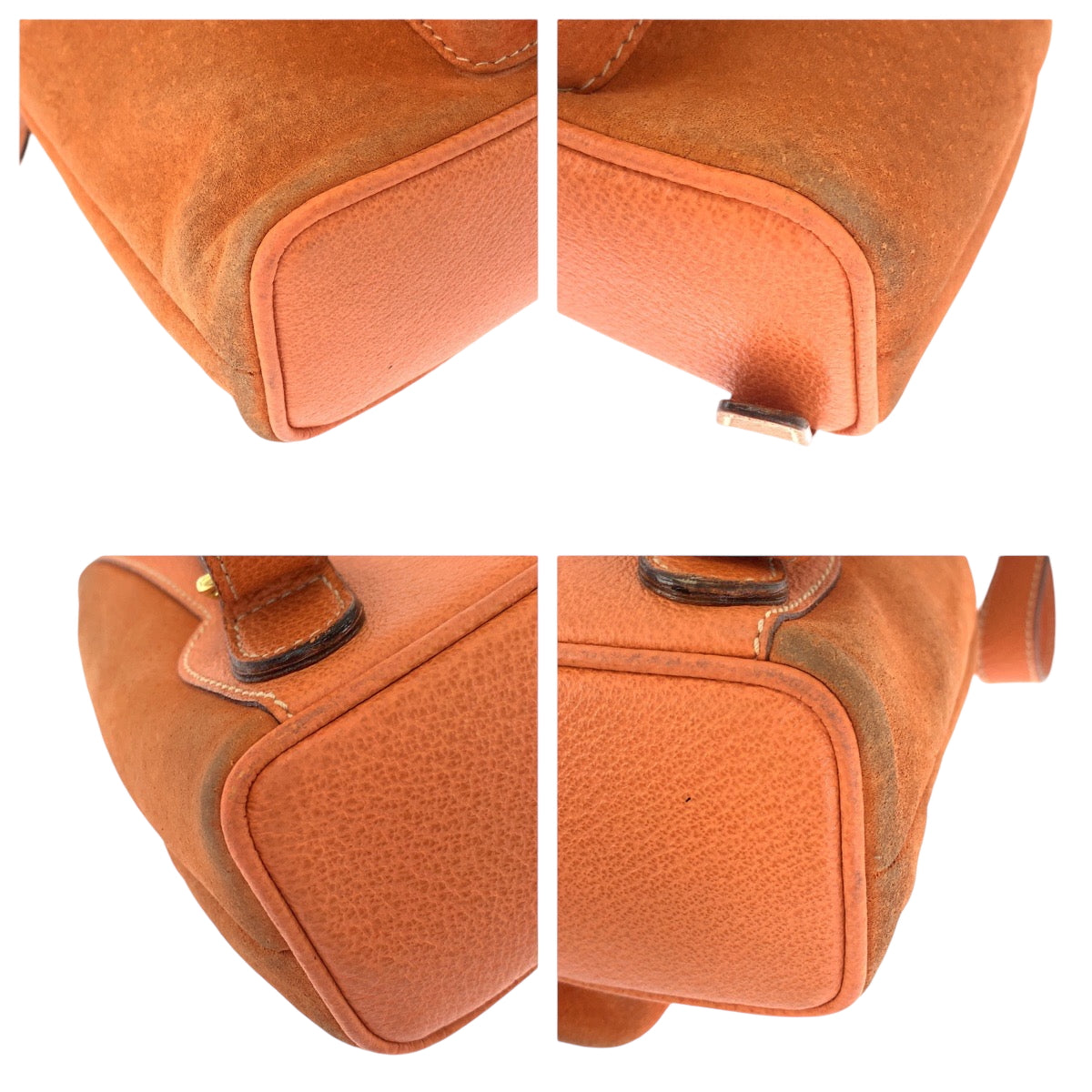Gucci Backpack 003 Metal Bamboo Suede Brown Gold Orange