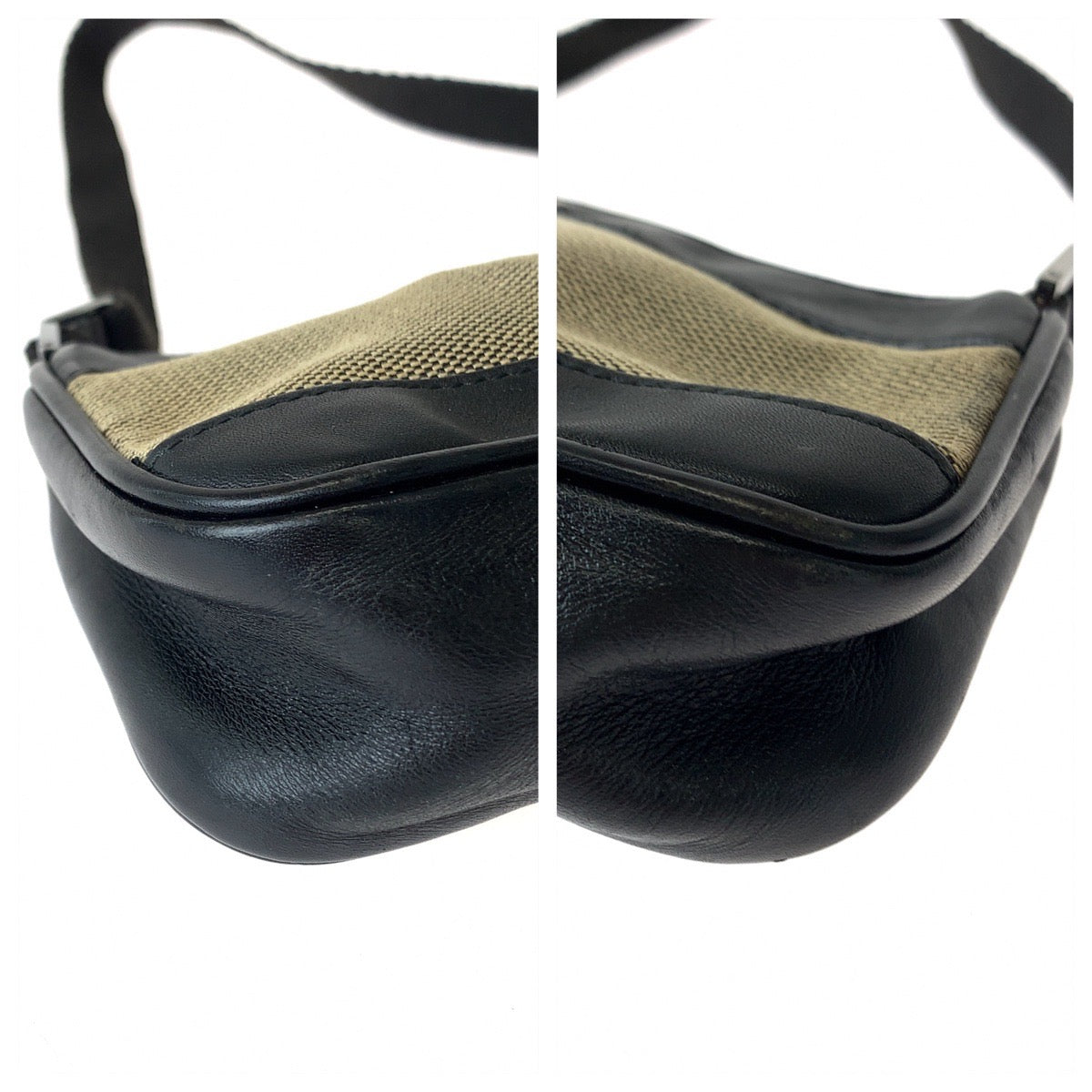 Gucci SilverMetal Canvas Black Brown Handbag