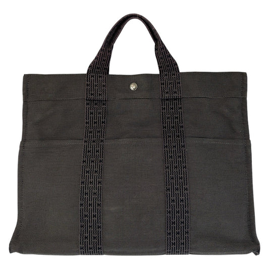 Hermes Tote Bag Grey Silvermetal Her Line Mm Canvas Gray