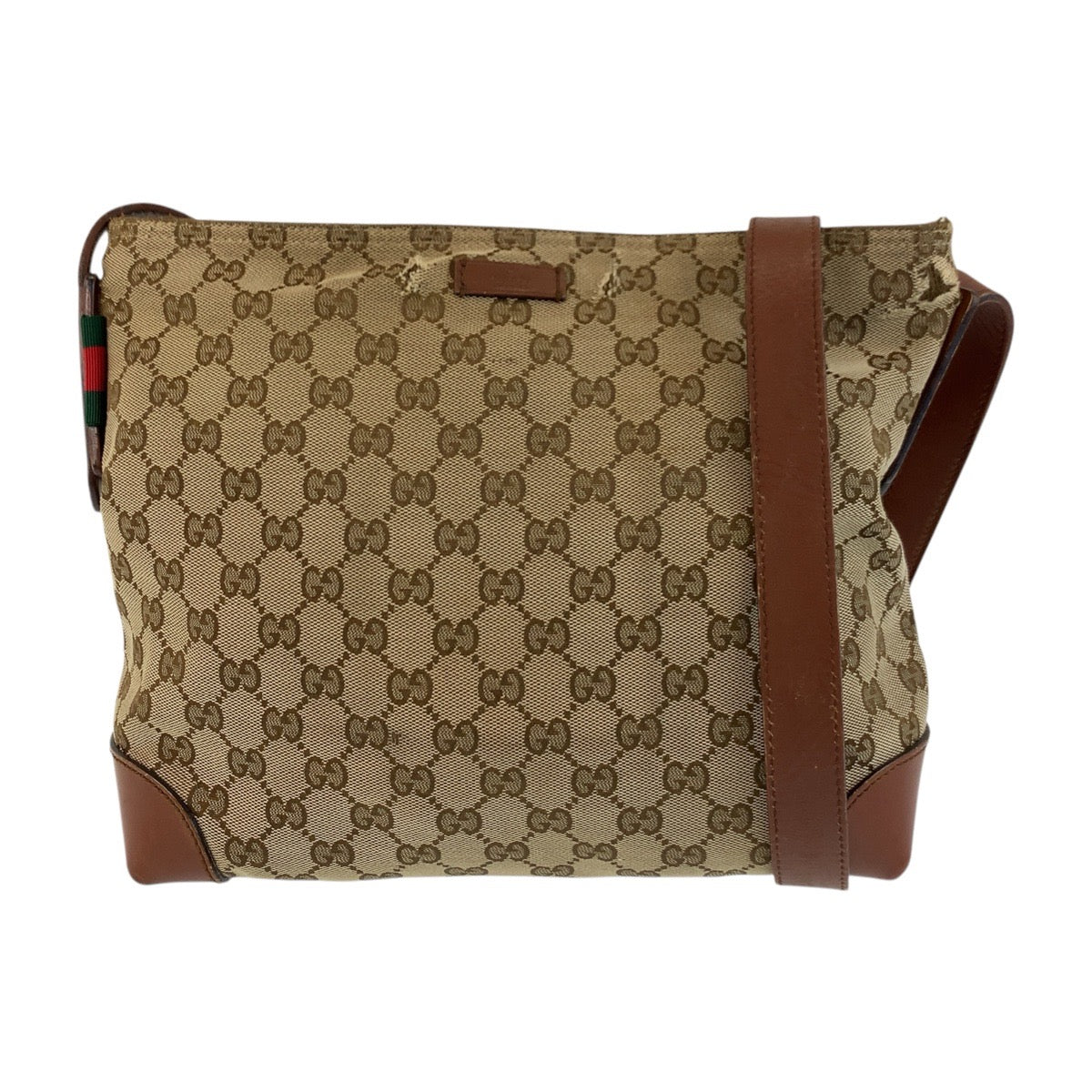 Gucci GG Canvas Brown Beige Shoulder Bag