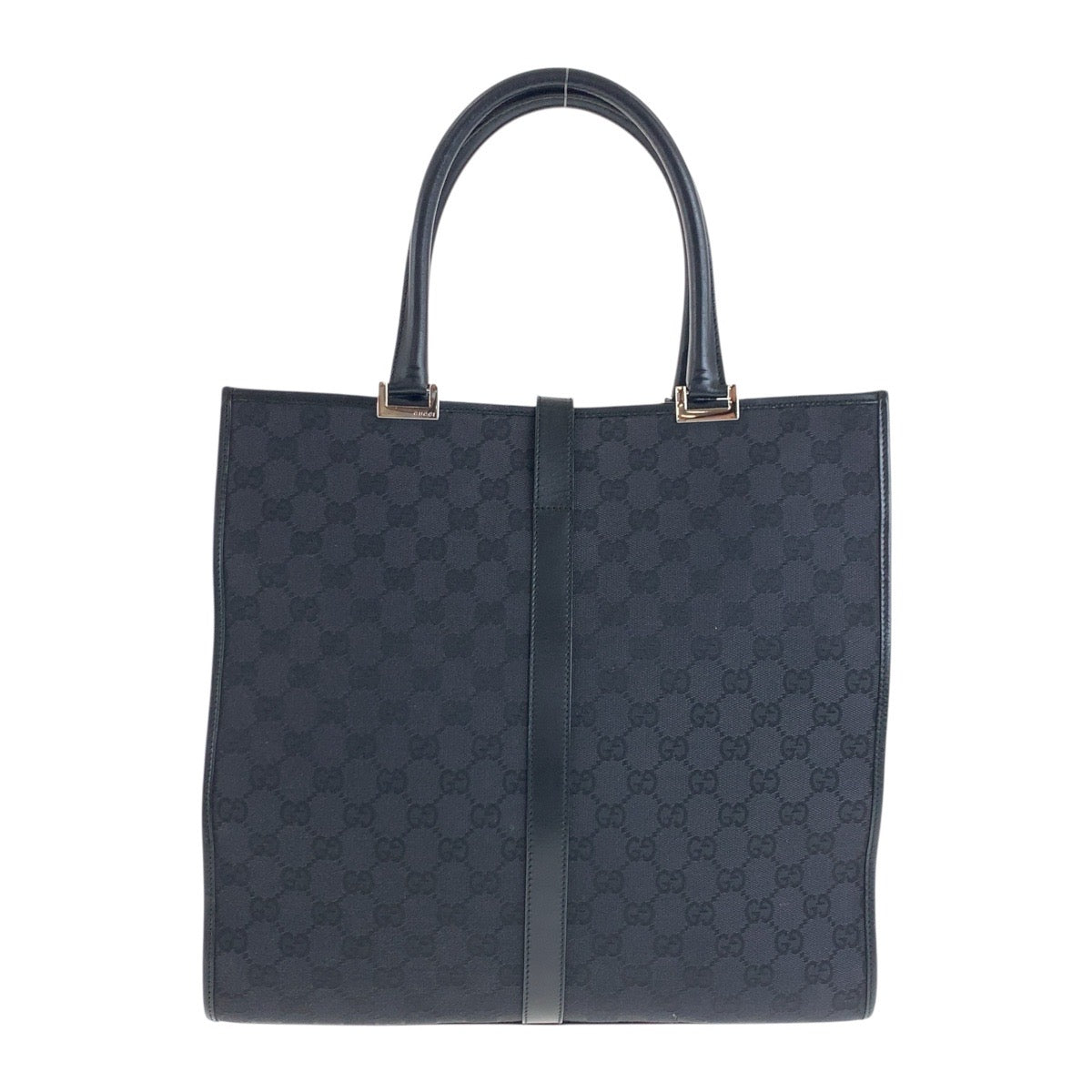 Gucci 002 GG SilverMetal Canvas Black Tote Bag