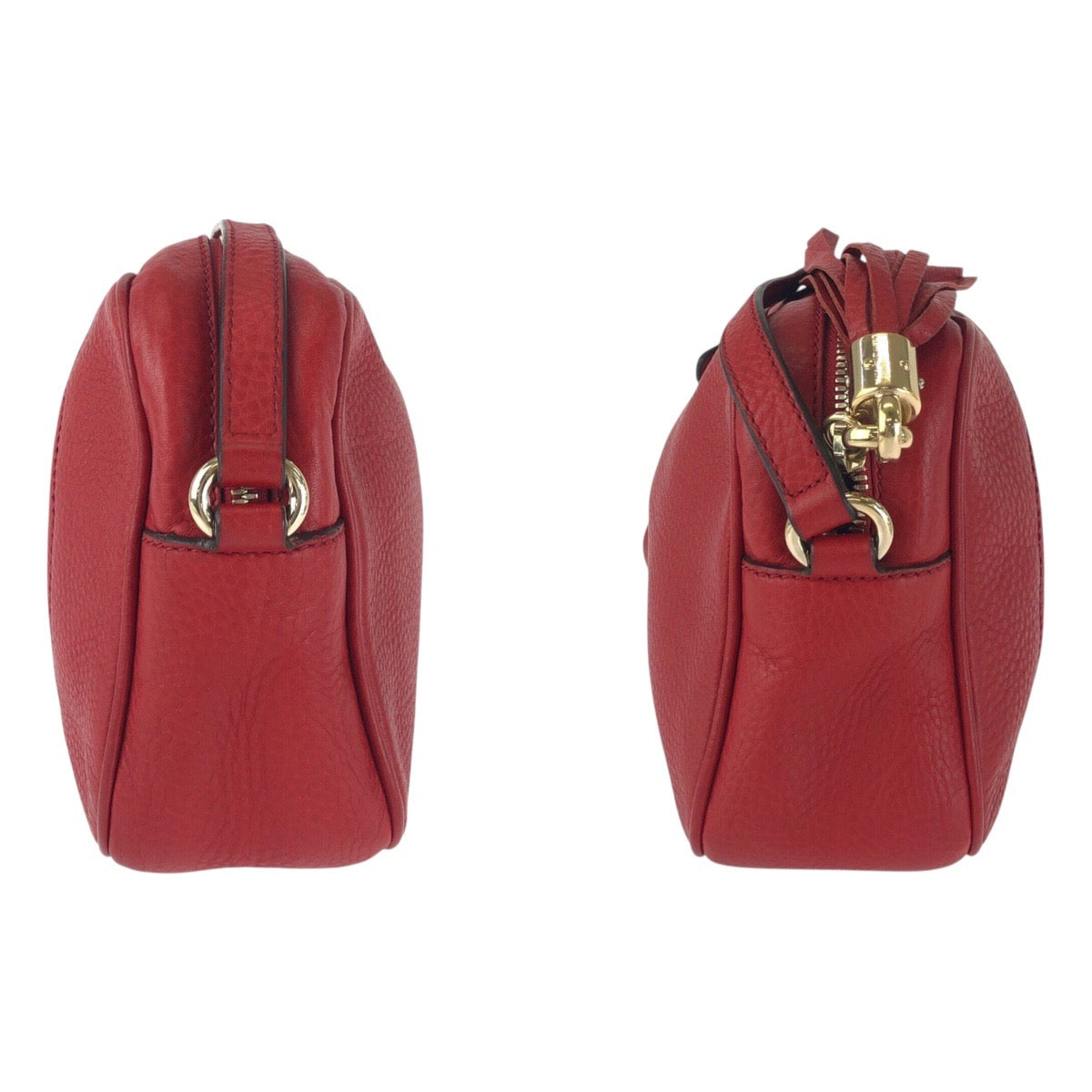 Gucci Metal Soho Tassel Leather Red Gold Shoulder Bag