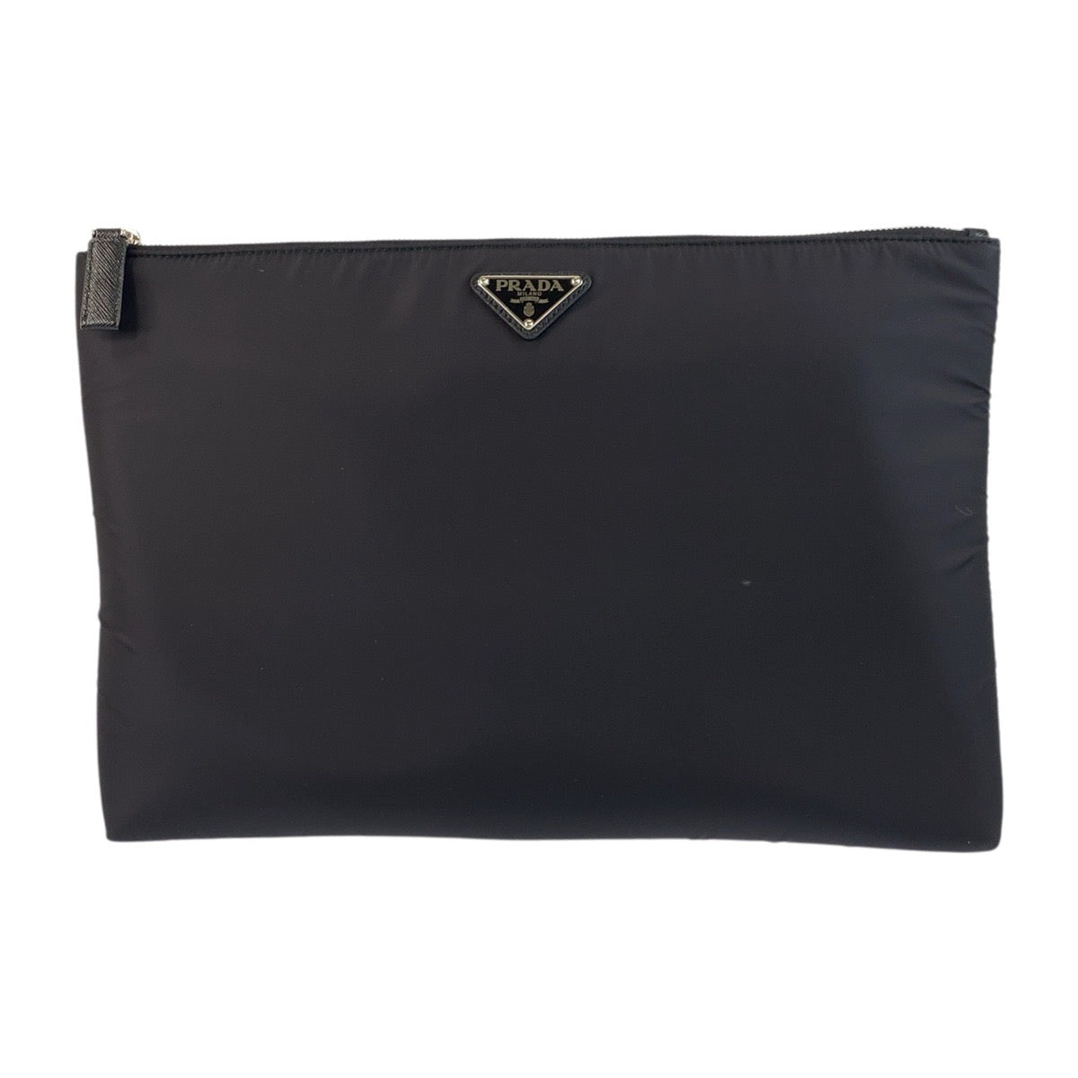 Clutch Bag Silvermetal Test Triangle With Logo Nylon Black