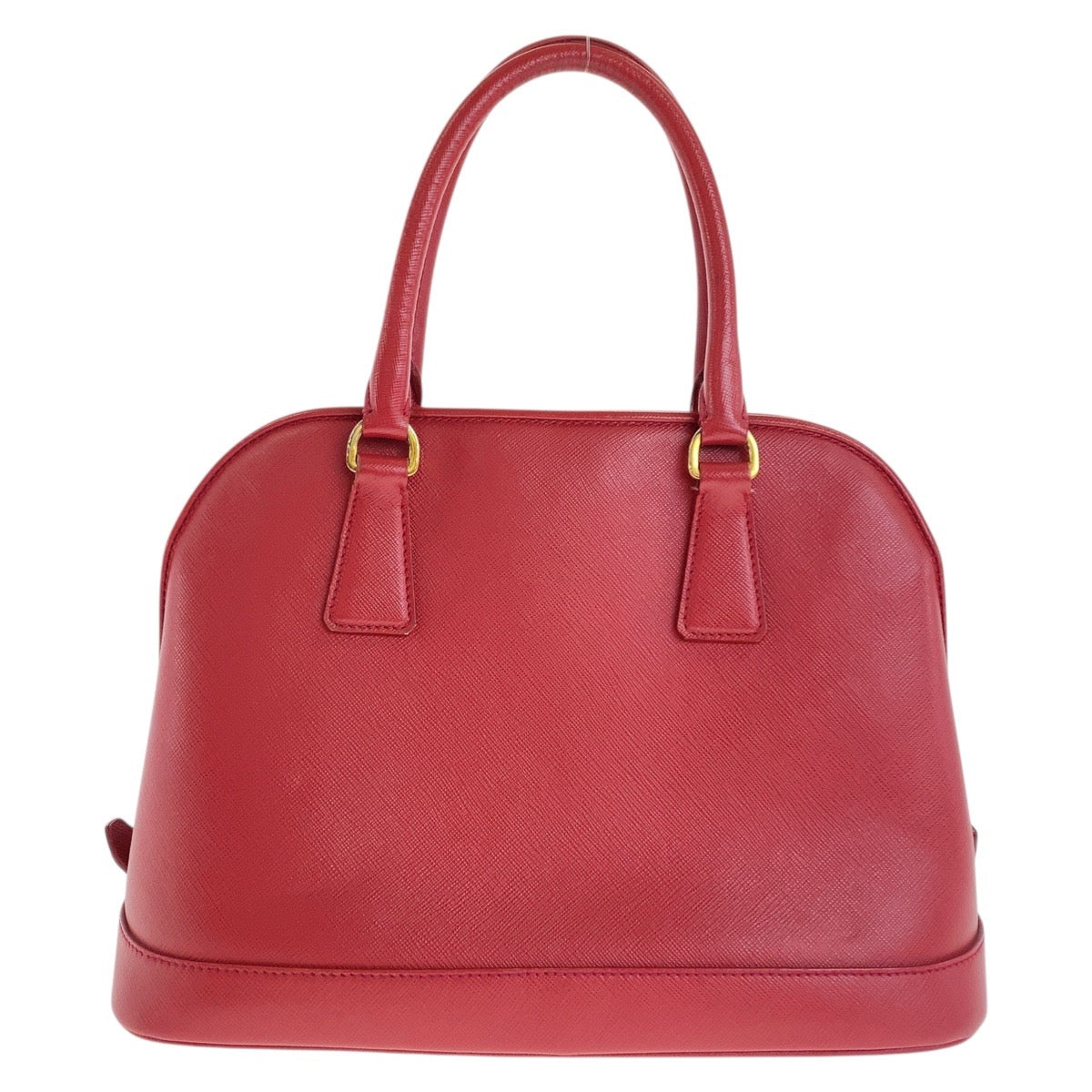 Metal Safiano Triangle With Logo Leather Red Travel Bag