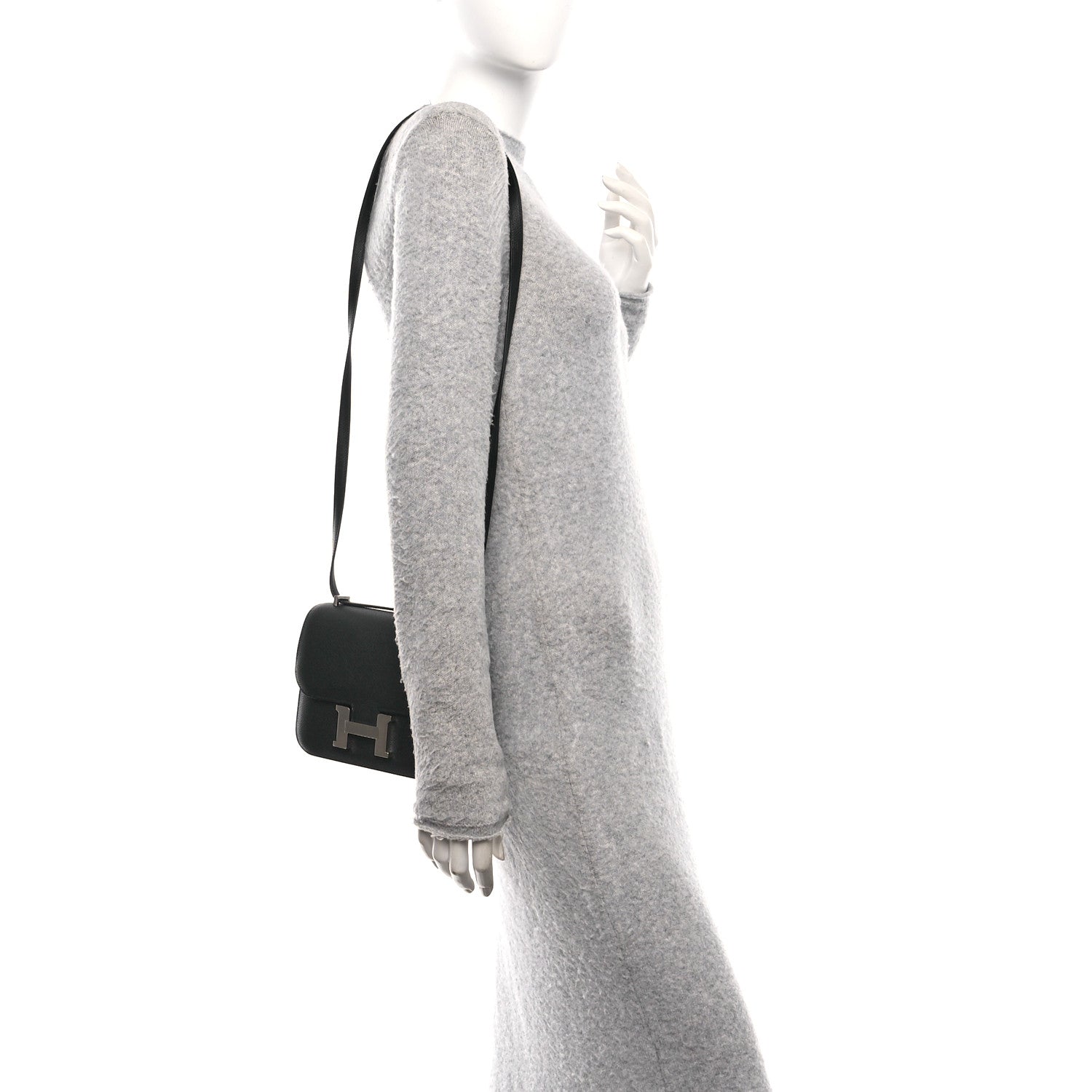 Hermes Epsom Constance Handbag Black Travel Bag 18 Black 1760054