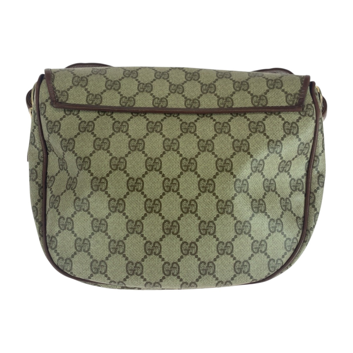 Gucci GG Supreme Metal Old Canvas Brown Beige Gold Shoulder Bag