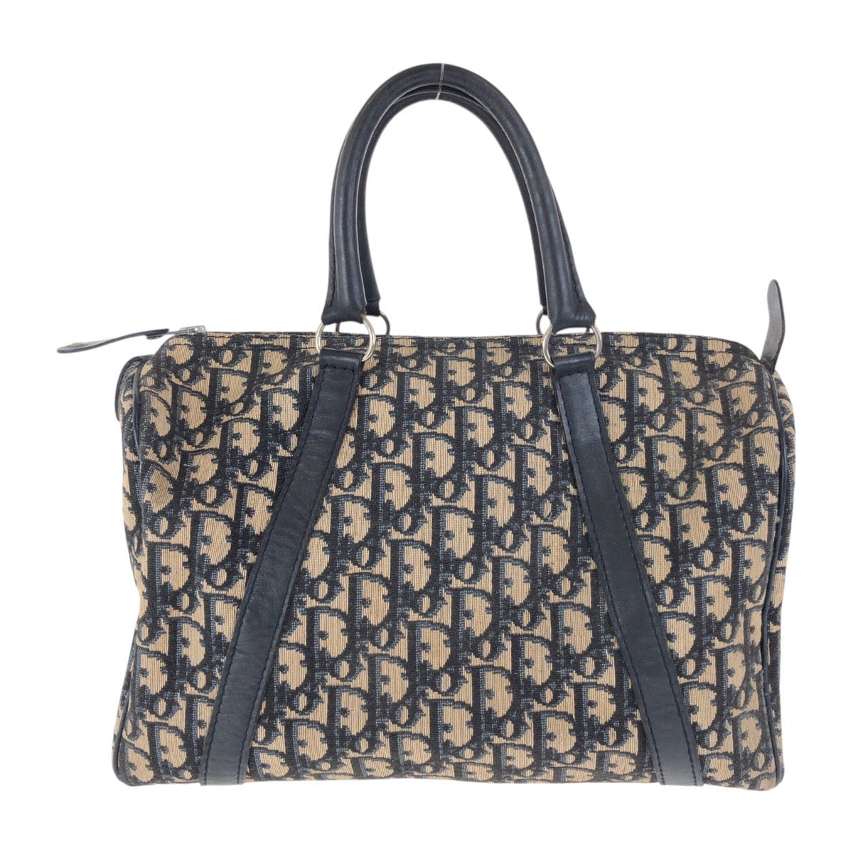 Dior Handbag Navy Silvermetal Trotter Canvas Beige Travel Bag