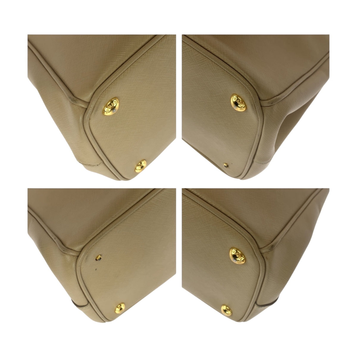 Shoulder Bag Safiano Triangle With Leather Beige