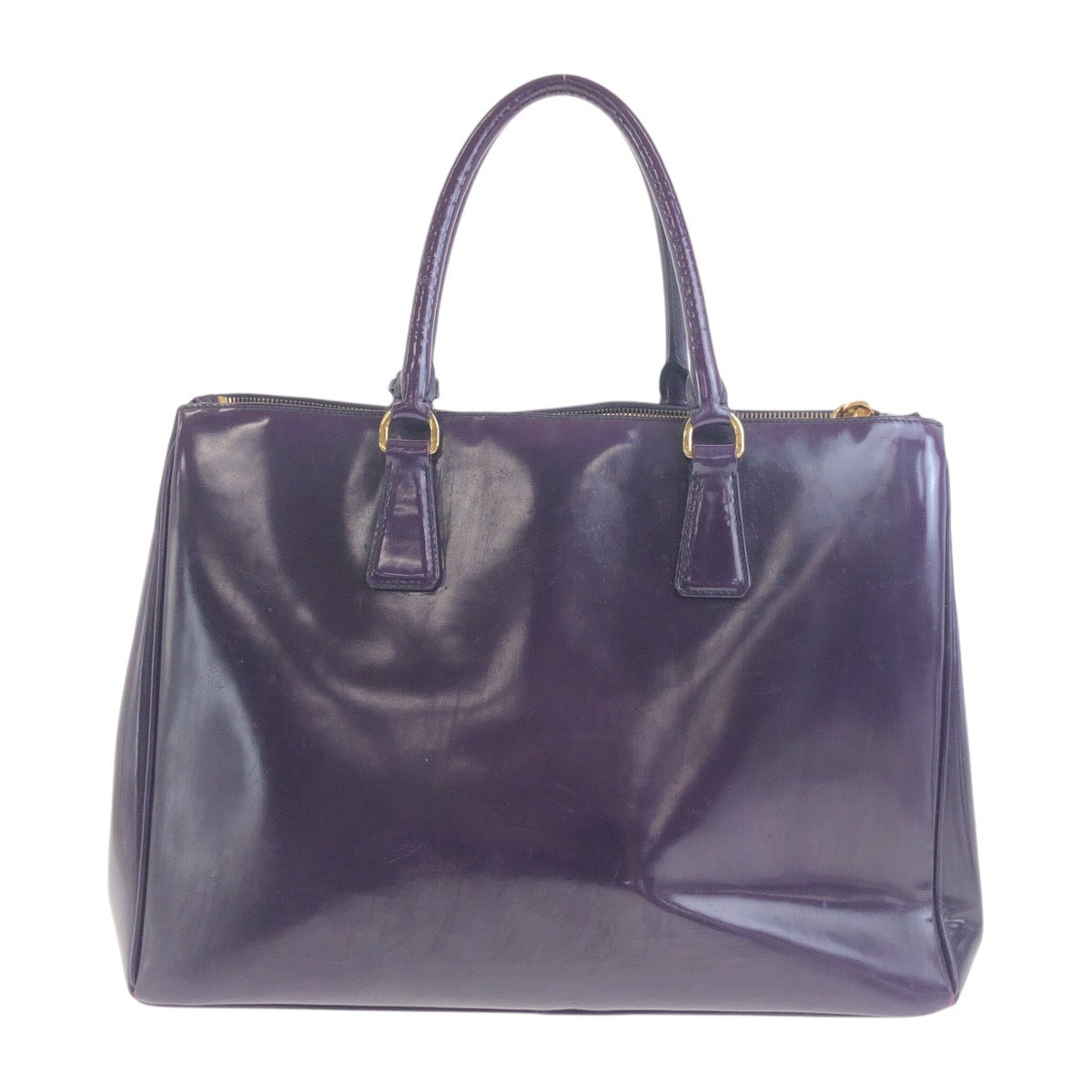 Prada Galleria Handbag Leather Patent Travel Bag