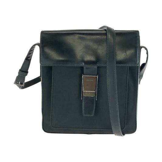 Prada Shoulder Bag Leather Nylon Leather Shoulder Bag