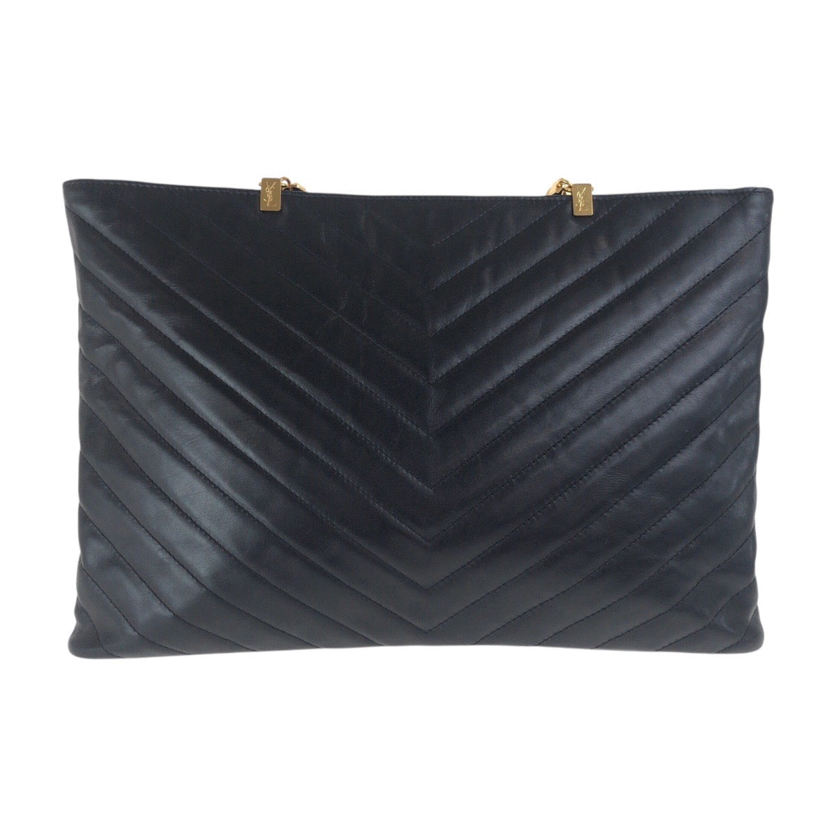 YSL Saint Laurent Shoulder Bag Calfskin Goldmetal Quilting Black Red