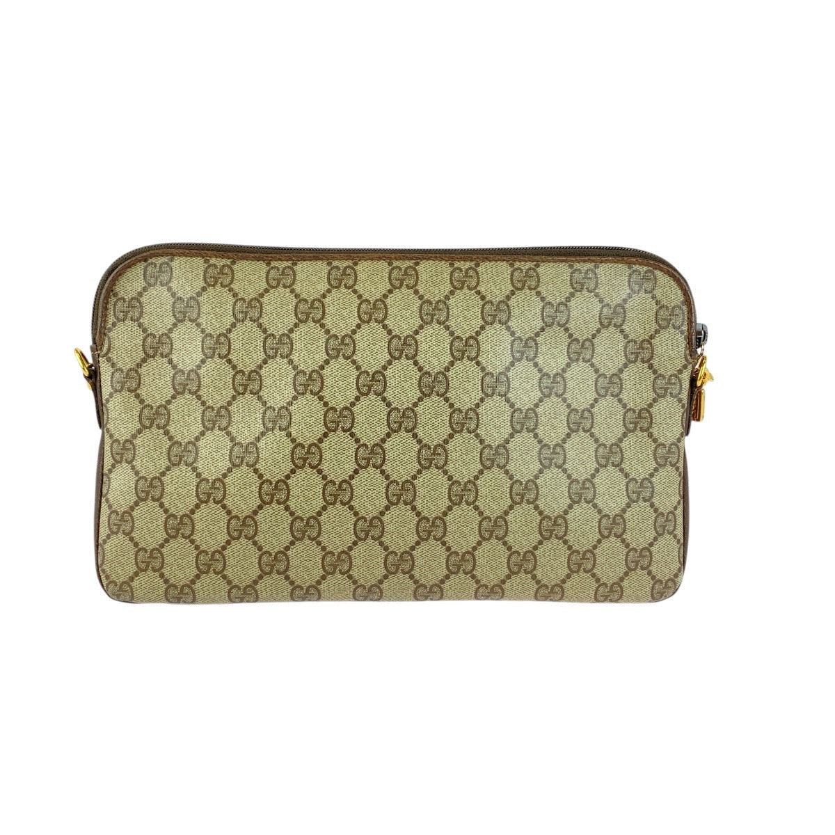 Gucci 004 92 GG Supreme Metal Canvas Brown Beige Gold Shoulder Bag