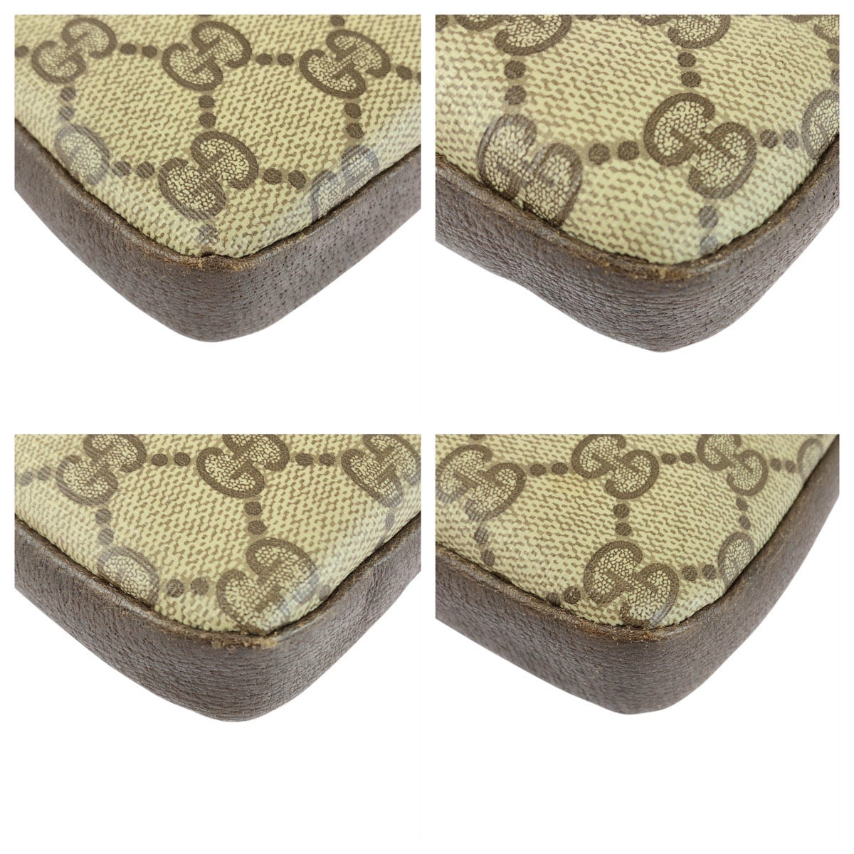 Gucci 004 92 GG Supreme Metal Canvas Brown Beige Gold Shoulder Bag
