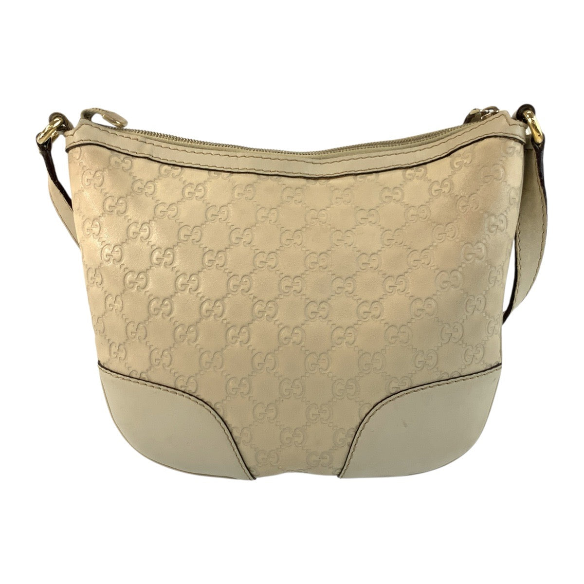 Gucci Ivory Metal Guccissima Lovely Leather Beige Gold Shoulder Bag