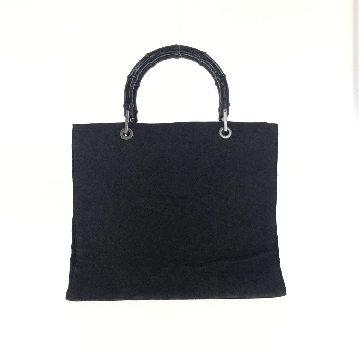 Gucci 002ã» GG Bamboo Canvas Black Silver Tote Bag