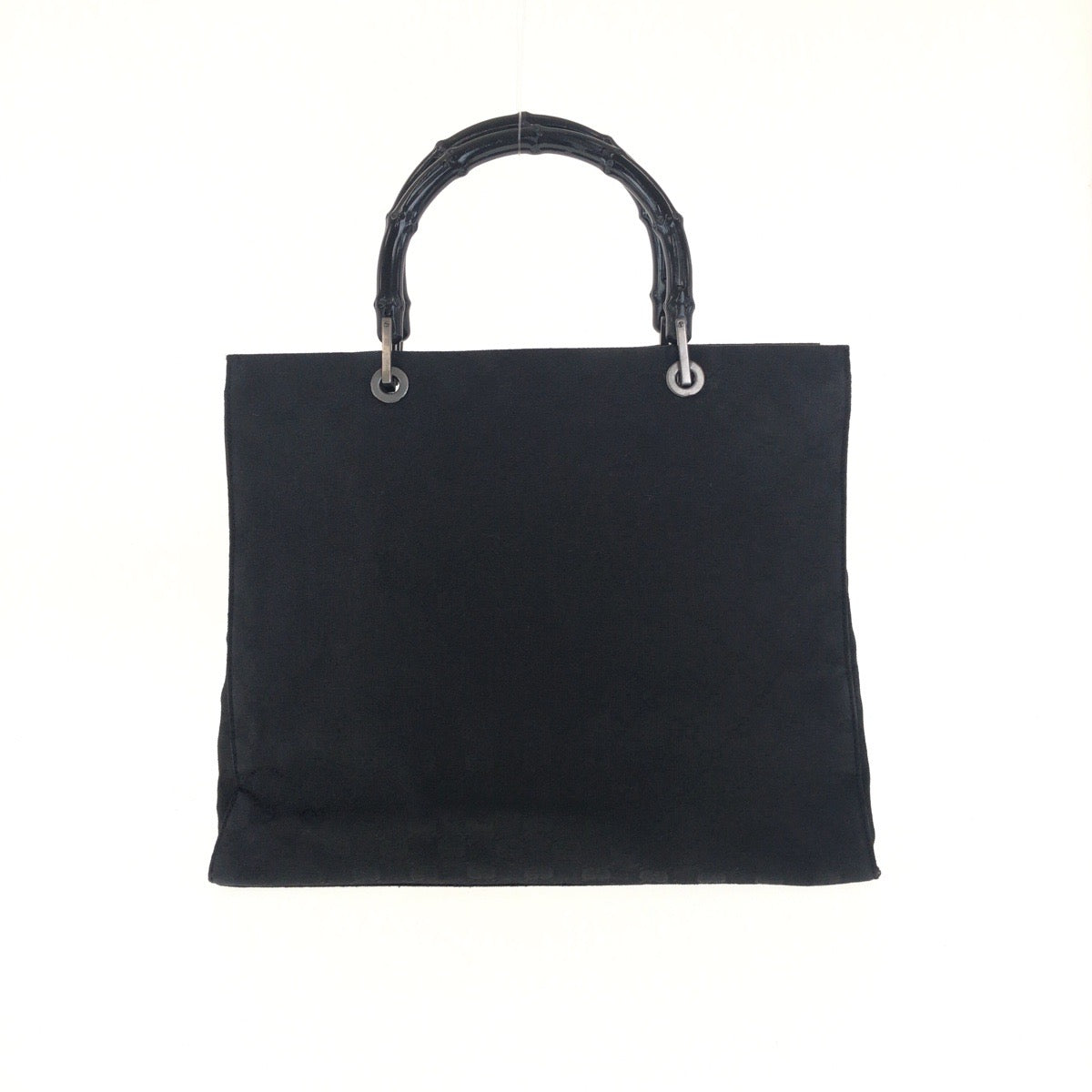 Gucci 002ã» GG Bamboo Canvas Black Silver Tote Bag